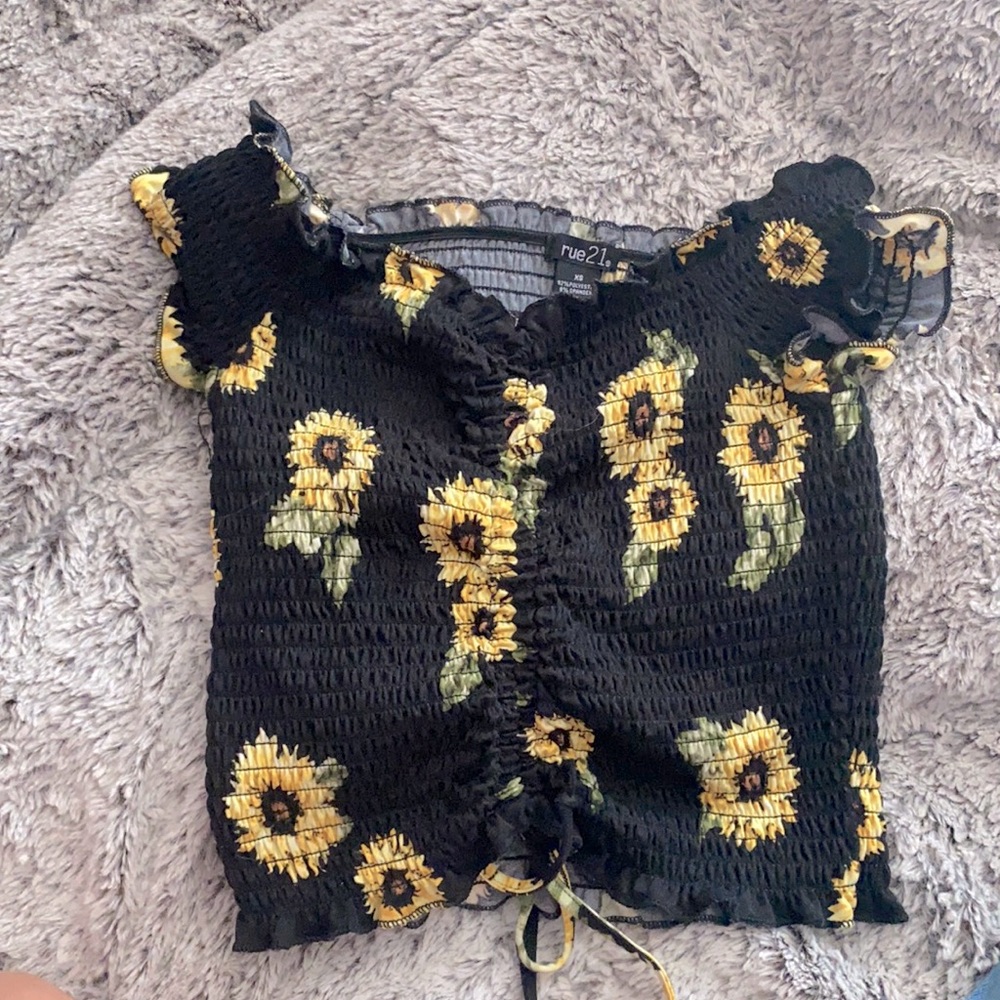 Sunflower crop top XS